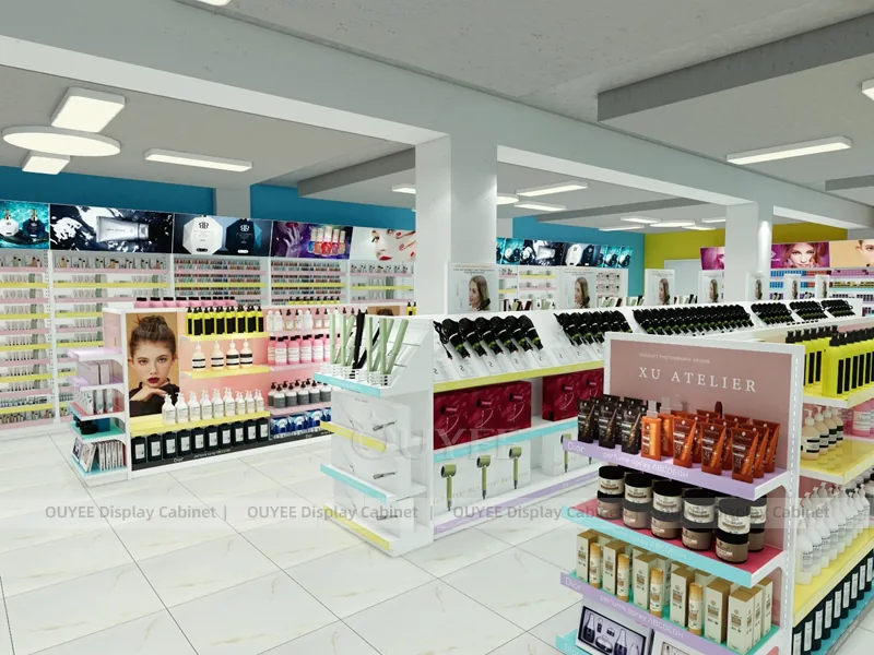 Colorful Beauty Supply Pink Beauty Supply Store Wig Display