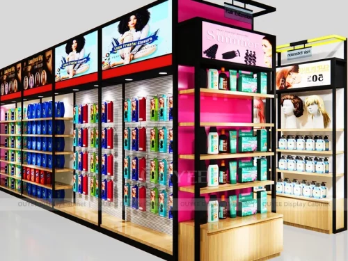 Colorful Hair Extension Black Hair Extension Display