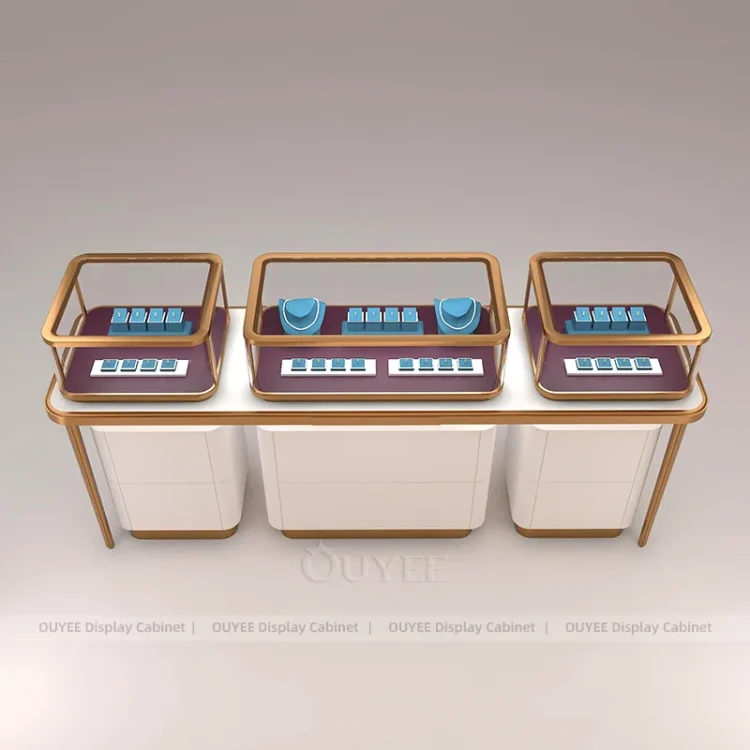 Contemporary Fluted Wood Table | Custom Jewelry Showcase Manufacturer
