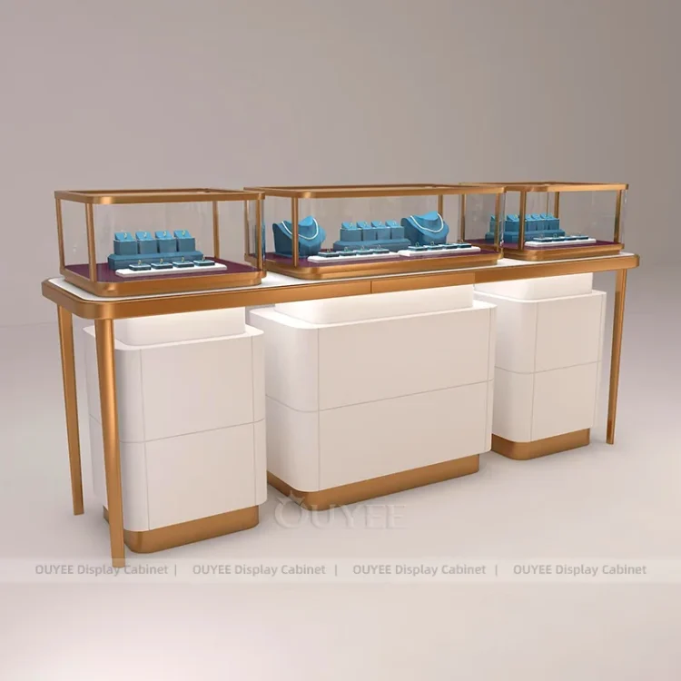 Contemporary Fluted Wood Table | Custom Jewelry Showcase Manufacturer