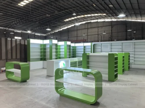 Curved Green Pharmacy Counter