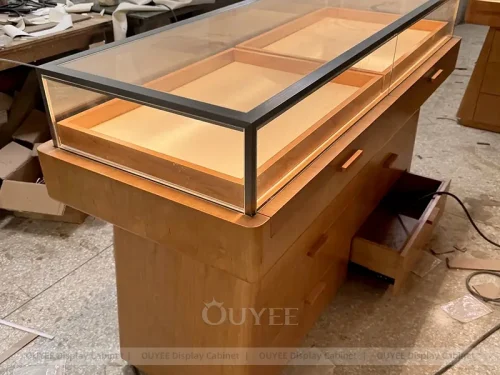 Custom Champagne Gold Jewelry Showcases 01