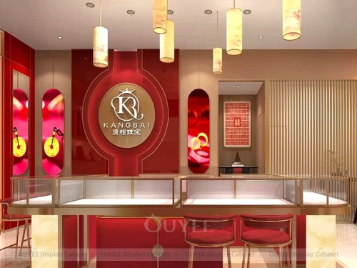 Custom Cream Jewelry Display Desk 01