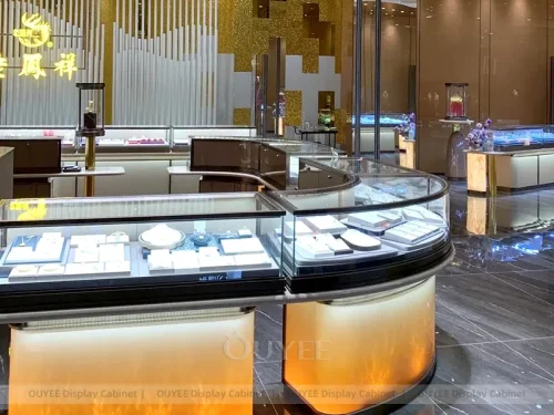 Custom Walnut Jewelry Display Cabinets 01