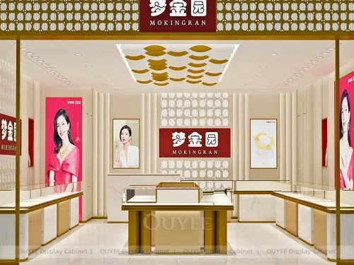 Custom White Jewelry Display Desk 01