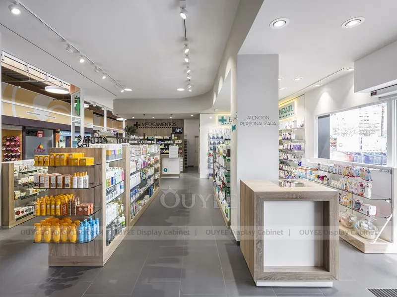 Dark Pharmacy Shopfront White Display Fixture - Image 2