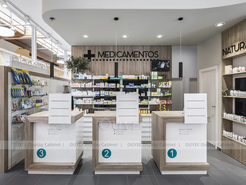 Dark Pharmacy Shopfront White Display Fixture - Image 5