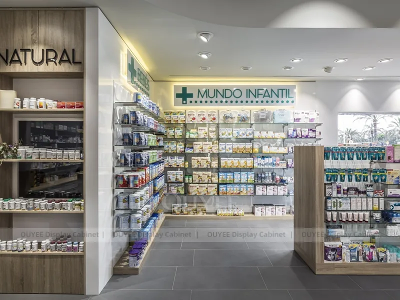 Dark Pharmacy Shopfront White Display Fixture - Image 8