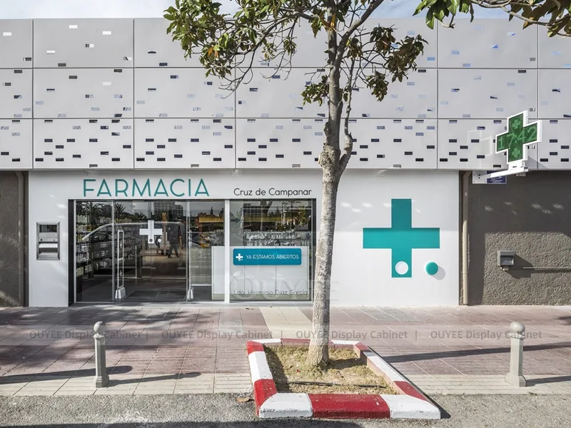 Dark Pharmacy Shopfront White Display Fixture - Image 9