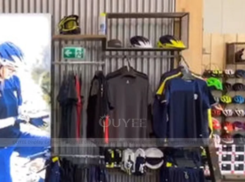 Dark Wood Glass Wall Clothing Store Display - Image 6