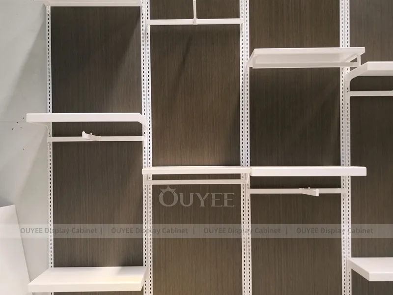 Dark Wood Slatwall Clothing Store Display