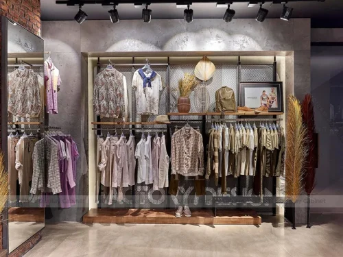 Earth Tone Boutique Wall Apparel Shop Display