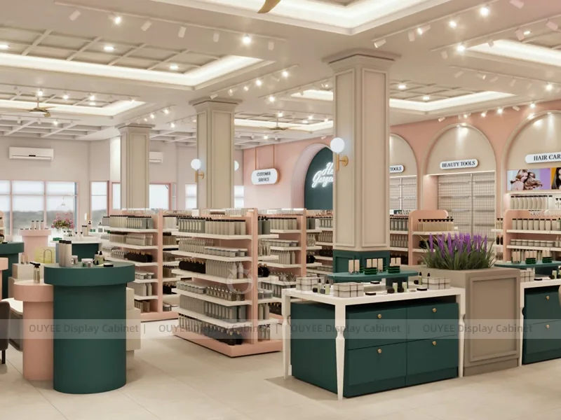 Elegant Beauty Green Counters Hair Beauty Shop Display