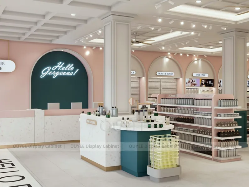 Elegant Beauty Green Counters Hair Beauty Shop Display - Image 2