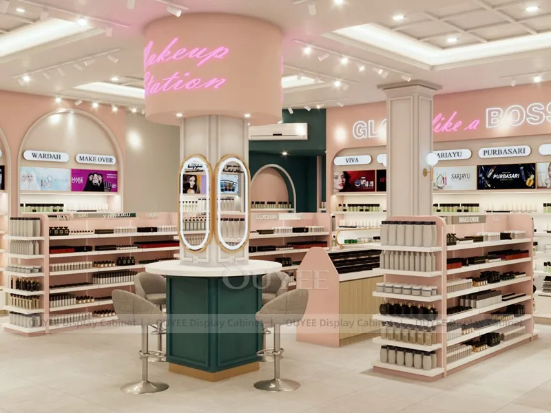 Elegant Beauty Green Counters Hair Beauty Shop Display - Image 4