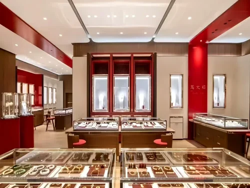 Elegant Black Jewelry Boutique Cabinets 01