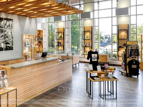 Gift Shop Cash Wrap with Tall Display Shelving 01