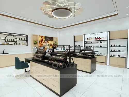 Gold Black Makeup Store Display