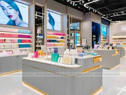 Gold Gray Beauty Store Display