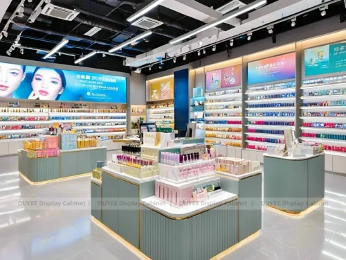 Gray Gold Island Counters Display