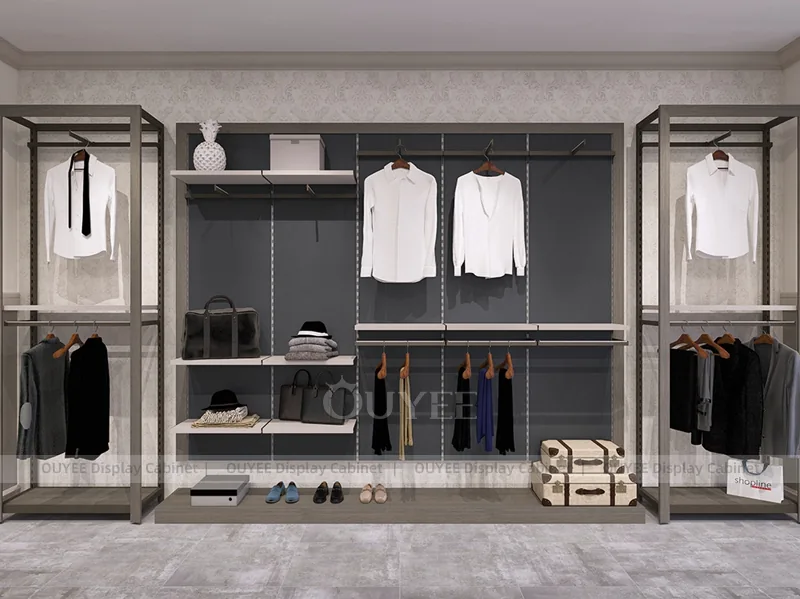 Gray Metal Apparel Wall Clothing Store Display - Image 2