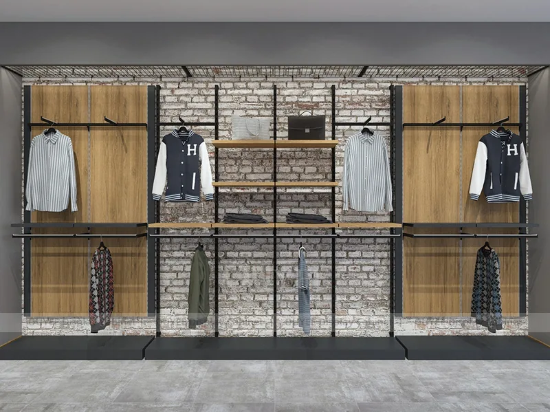 Gray Metal Apparel Wall Clothing Store Display - Image 3