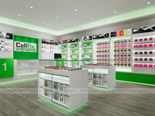 Green And Gold Phone Display Fixture