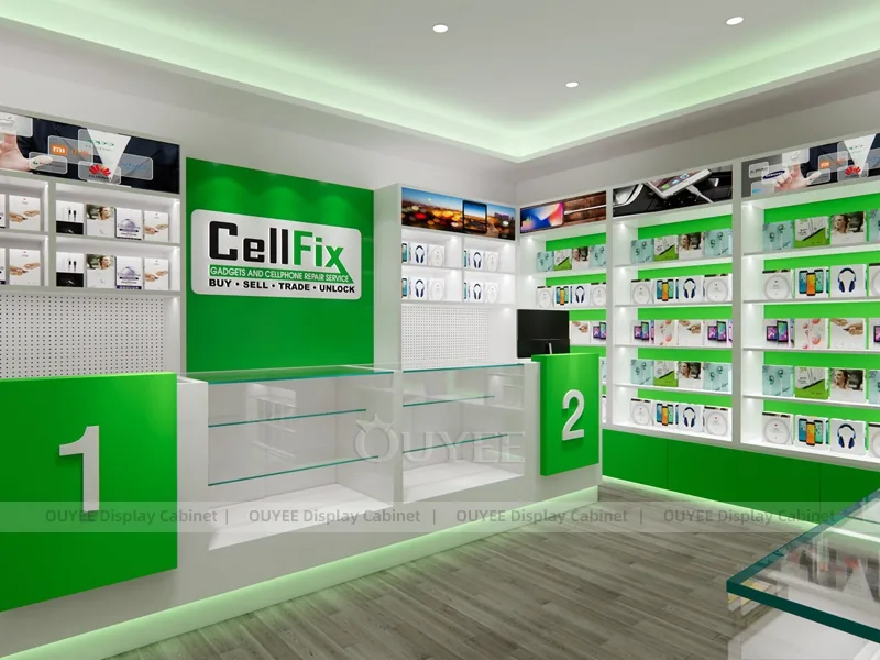 Green And Gold Phone Display Fixture - Image 4