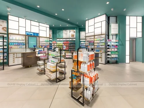 Green Ceiling Pharmacy Black Display Fixture