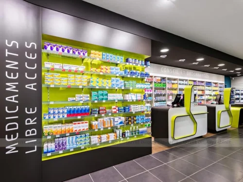 Green Medical Shelving Curved