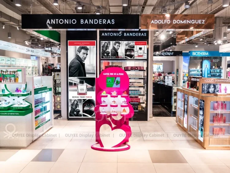 Green Multi Brand Kiosk Display | Custom Cosmetic Display Manufacturer