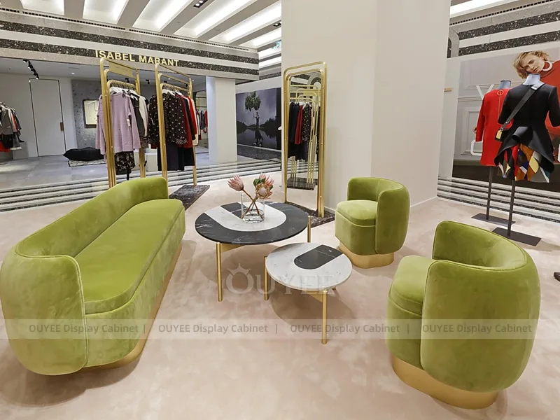 Green Sofa Boutique Apparel Shop Display - Image 4