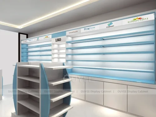 Green Trim Pharmacy Shelving