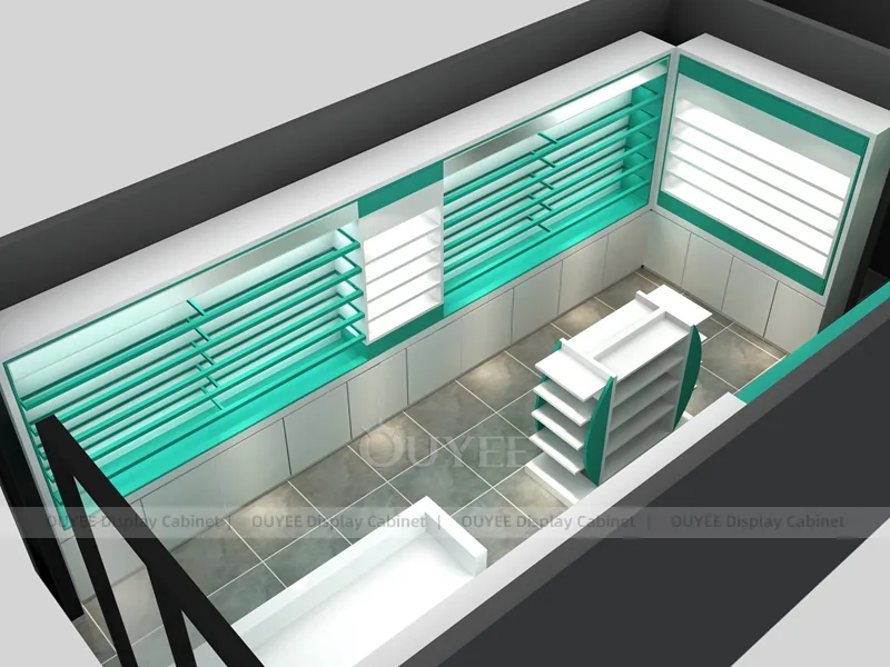 Green Trim Pharmacy Shelving - Image 7