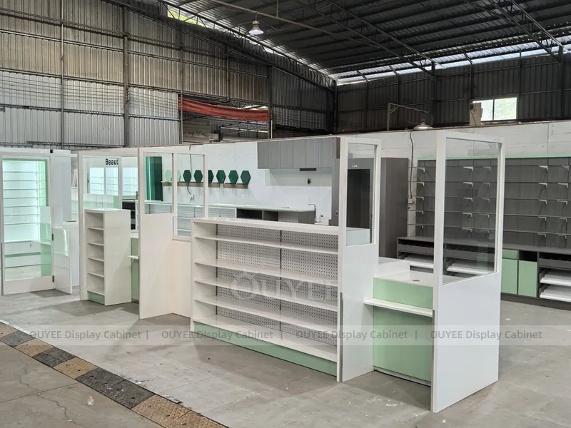 Green White Pharmacy Gondola With Endcap - Image 8