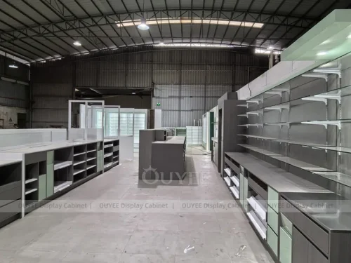 Grey Green Pharmacy Shelving