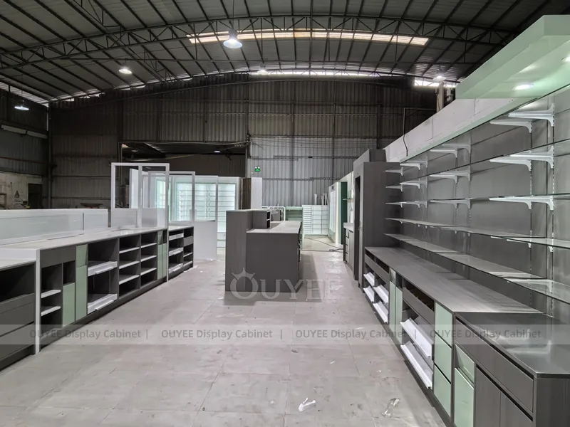 Grey Green Pharmacy Shelving