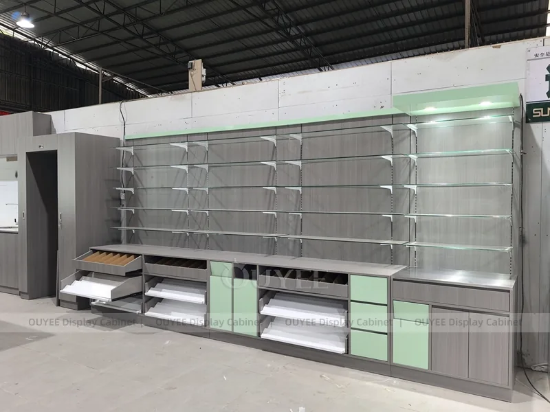 Grey Green Pharmacy Shelving - Image 2