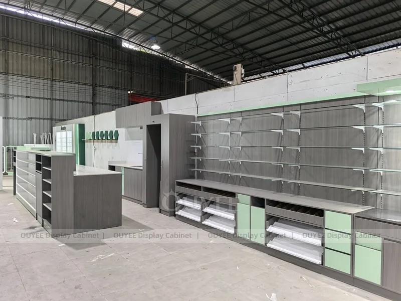 Grey Green Pharmacy Shelving - Image 3