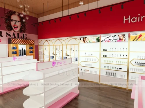 Hair Care Wig Interior Pink Hair Beauty Shop Display