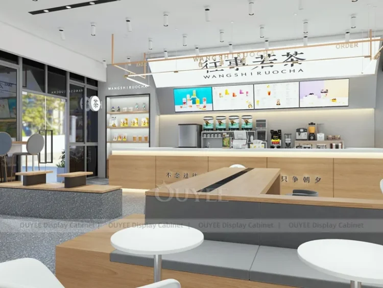 House Milk Tea Counter | Custom Bubble Tea Shop Display Manufacturer