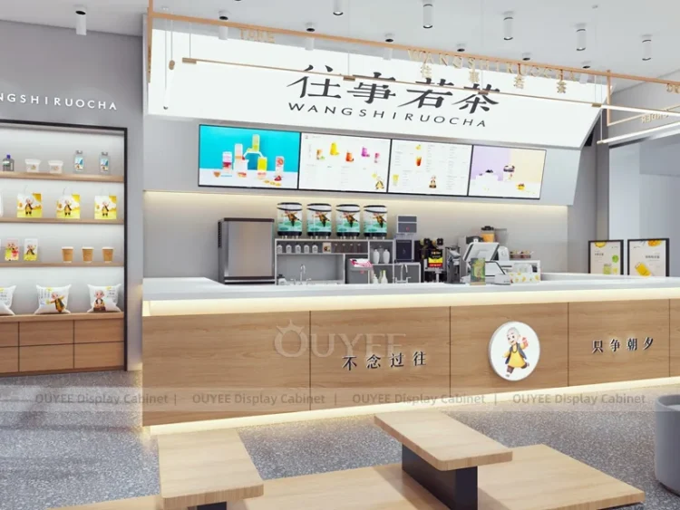 House Milk Tea Counter | Custom Bubble Tea Shop Display Manufacturer