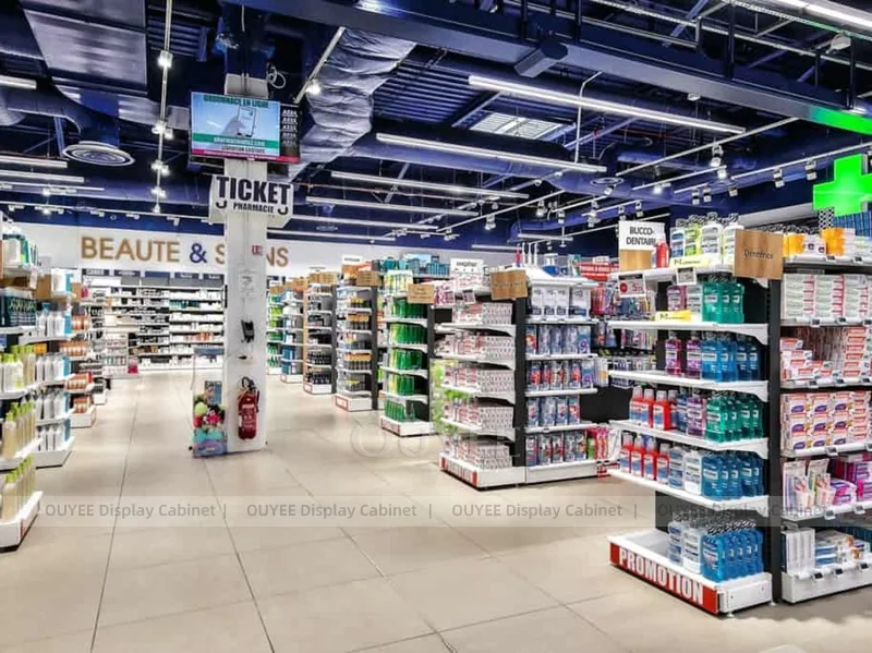 Industrial Blue Ceiling Pharmacy Shop Display Fixture - Image 5
