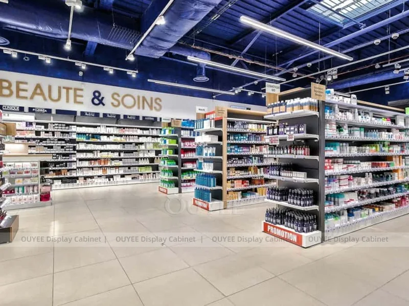 Industrial Blue Ceiling Pharmacy Shop Display Fixture - Image 7