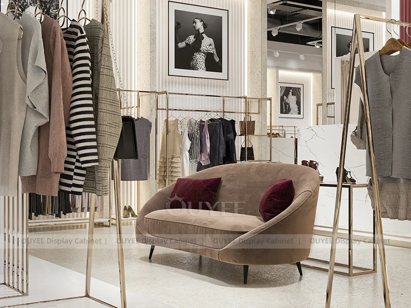 LUKS White Apparel Store Retail Clothing Display 04