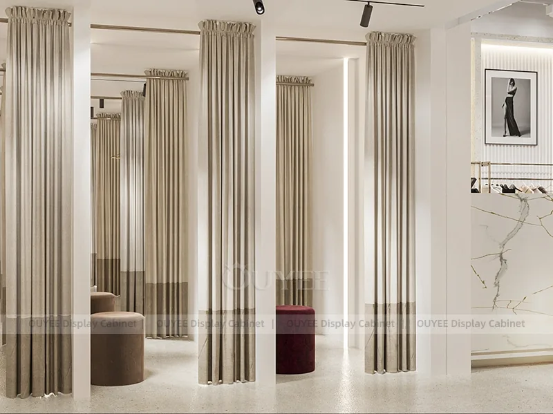 LUKS White Apparel Store Retail Clothing Display 10