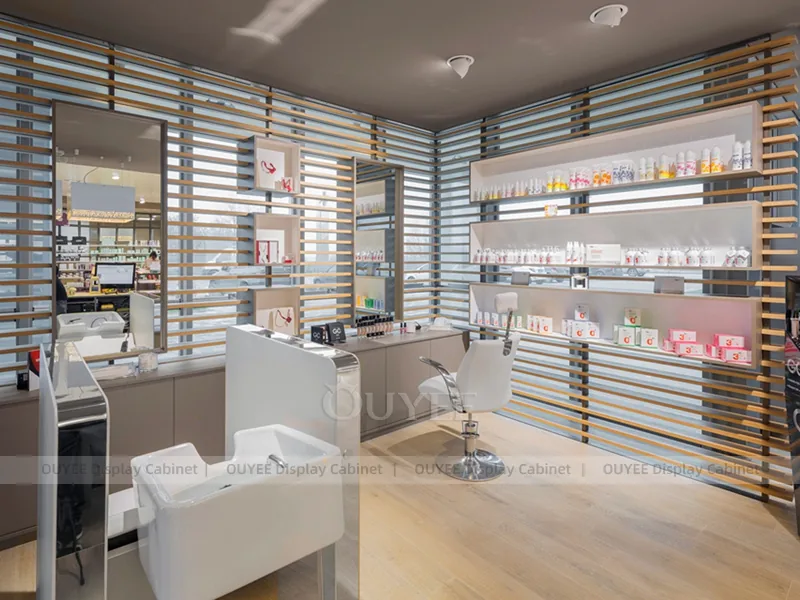 Light Green Pharmacy Corner Glass Display Case - Image 4