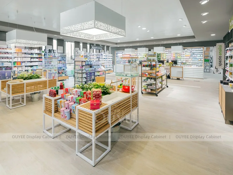 Light Green Pharmacy Corner Glass Display Case - Image 8