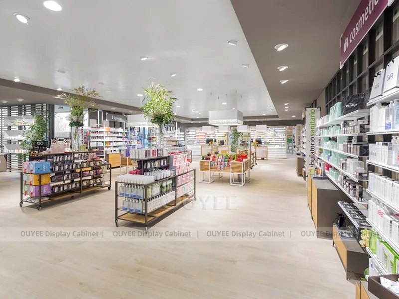 Light Green Pharmacy Corner Glass Display Case - Image 11