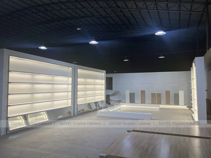 Lighted Wall Shelving Clothing Store Display
